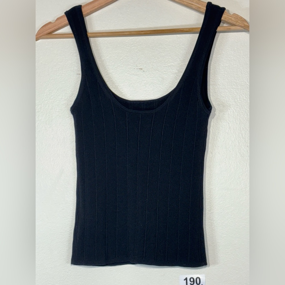 NWT J. Crew Black Ribbed Tank Top Size XS